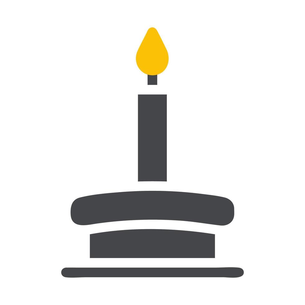 candle icon solid grey yellow style ramadan illustration vector element and symbol perfect.