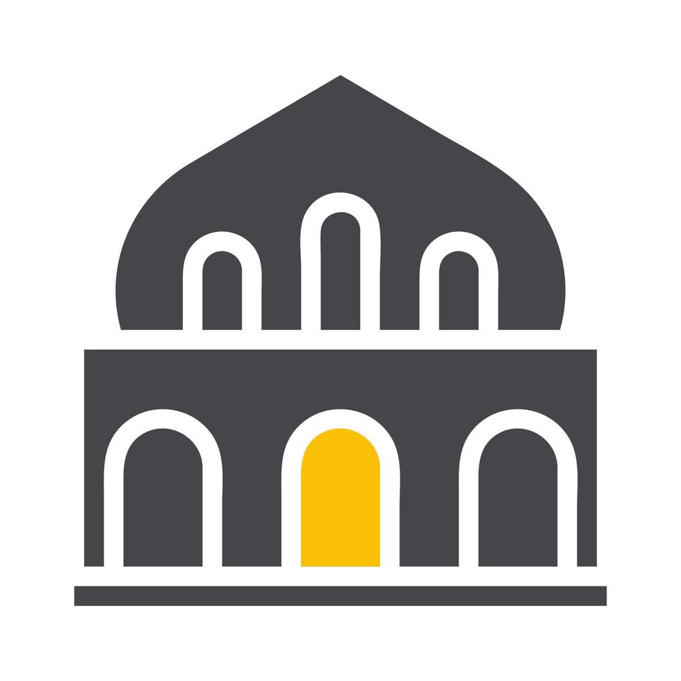mosque icon solid grey yellow style ramadan illustration vector element and symbol perfect.