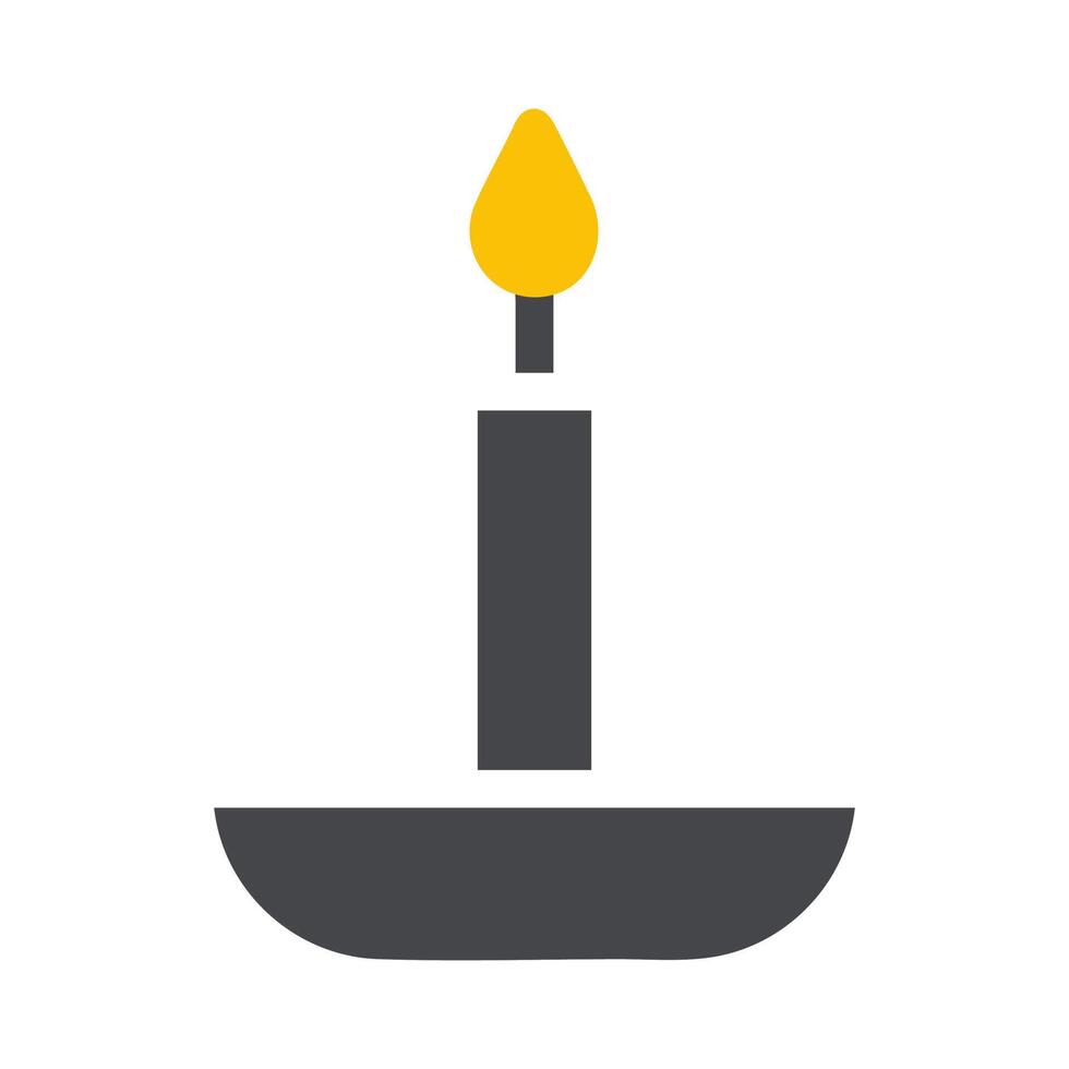 candle icon solid grey yellow style ramadan illustration vector element and symbol perfect.