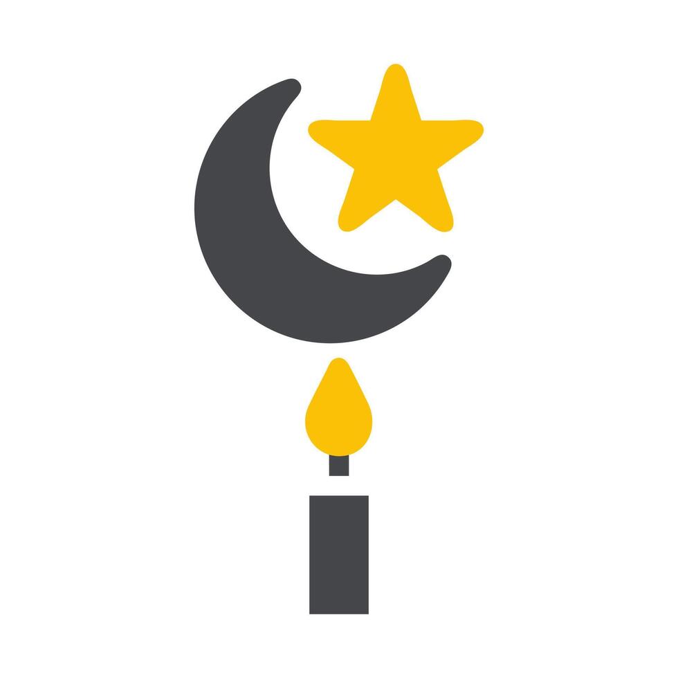 candle icon solid grey yellow style ramadan illustration vector element and symbol perfect.