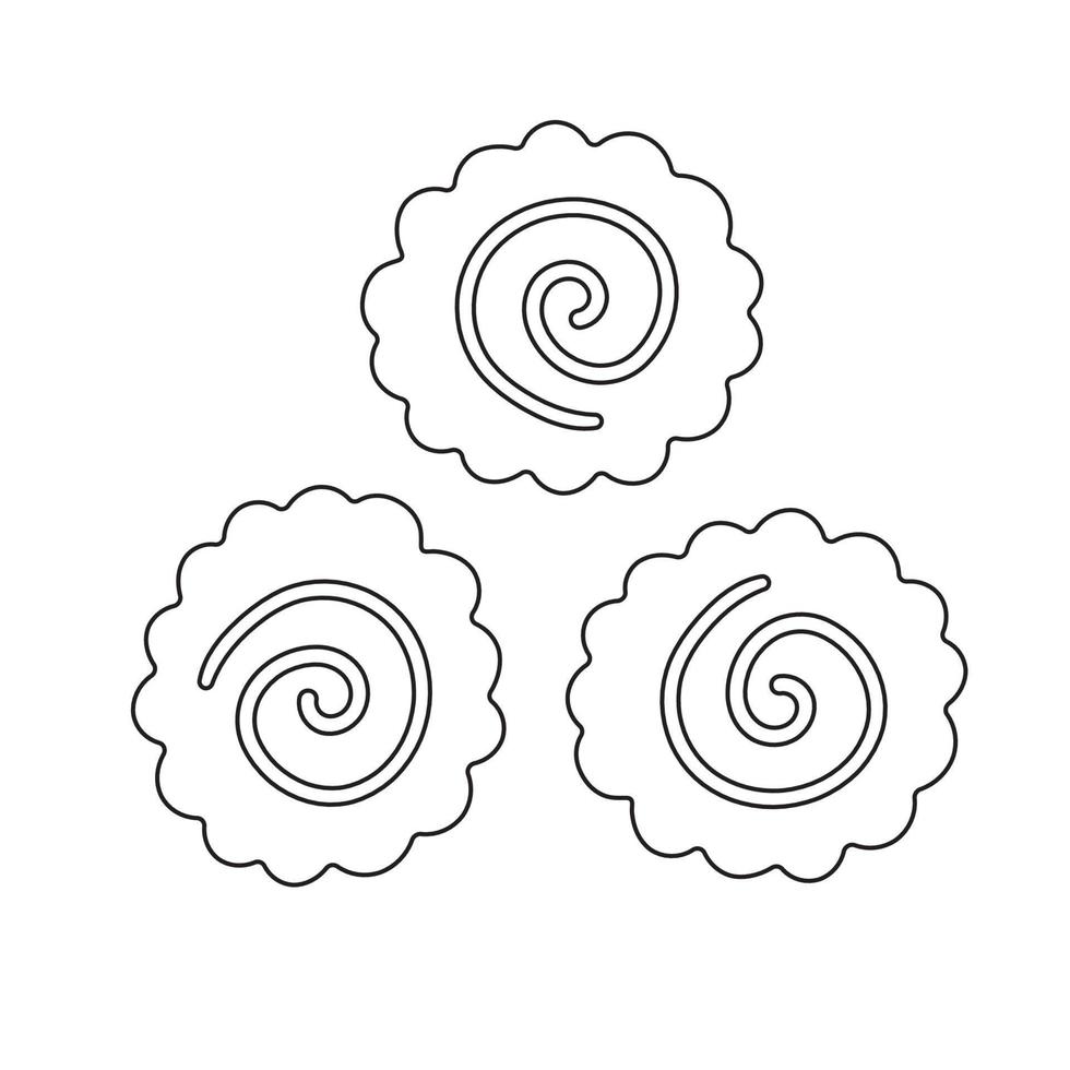 Narutomaki or kamaboko surimi icon simple. Vector cartoon flat doodle illustration isolated on white background.