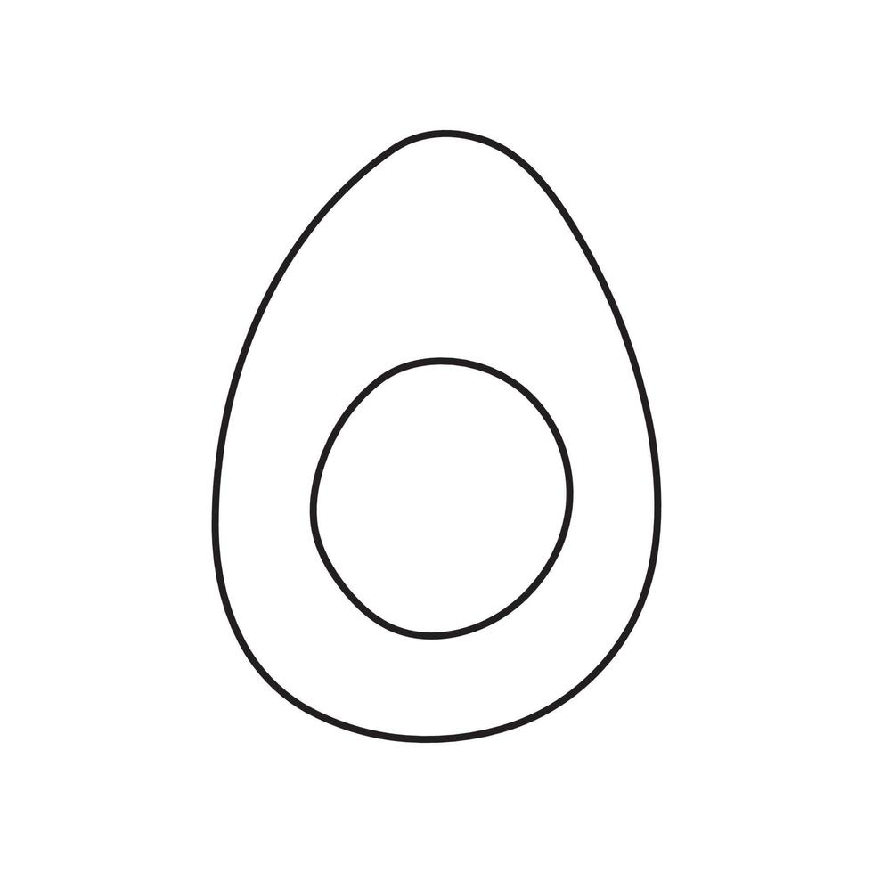 half of boiled egg flat vector doodle illustration on white background