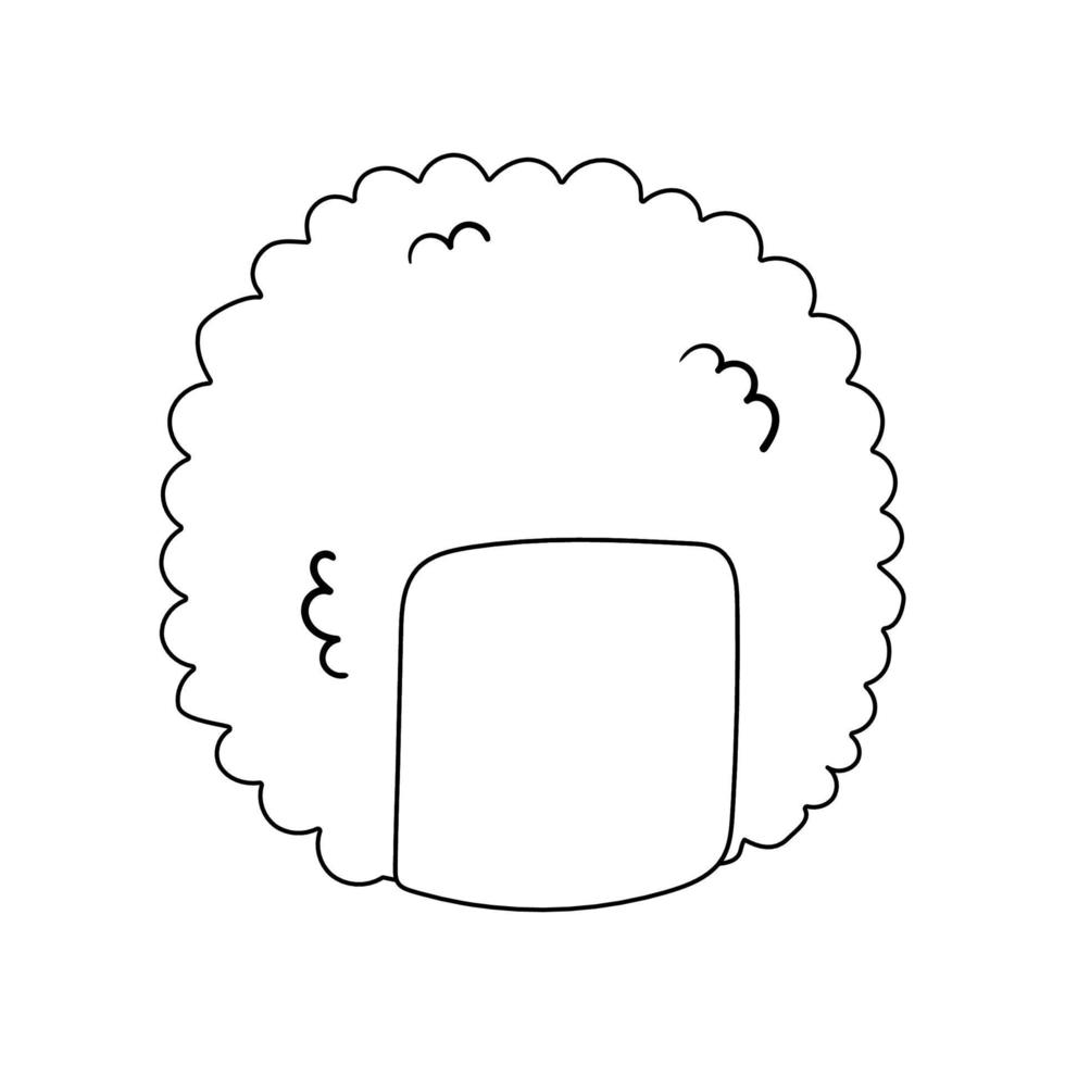 Onigiri vector illustration in flat style. Traditional japanese rice ball. Doodle design