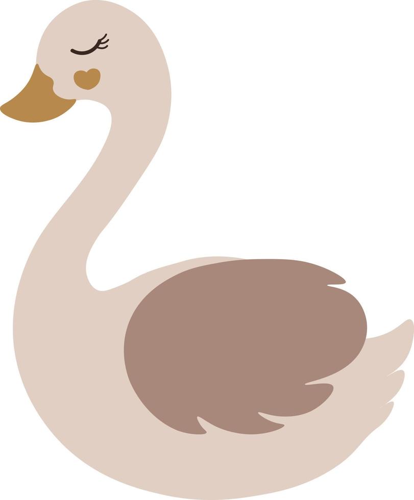 Swan cartoon in transparent background vector