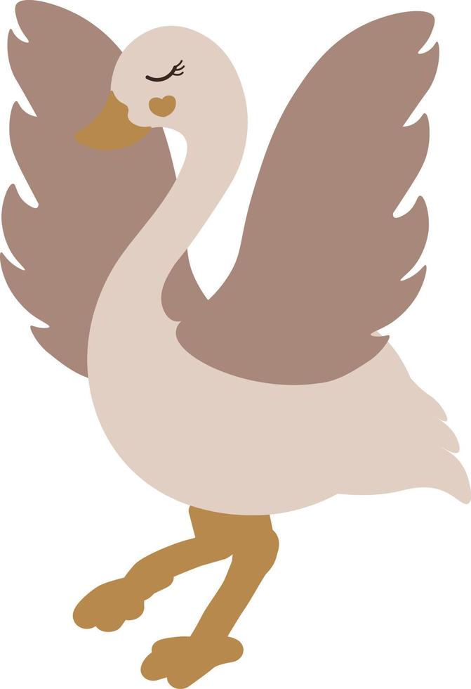 Swan cartoon in transparent background vector