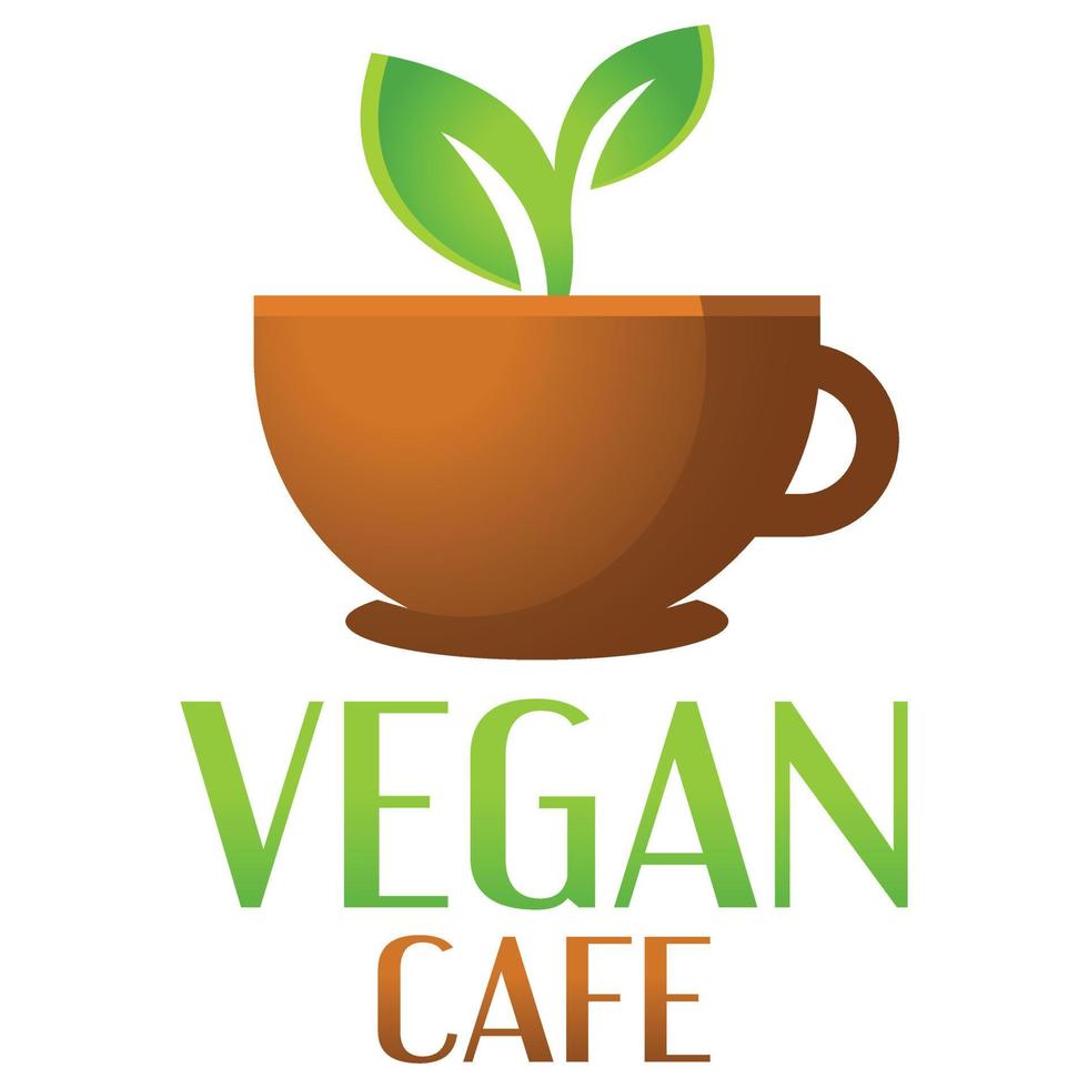 moderno vector plano diseño sencillo minimalista linda logo modelo de vegano vegetariano café restaurante logo vector para marca, cafetería, restaurante, bar, emblema, etiqueta, insignia. aislado en blanco antecedentes.