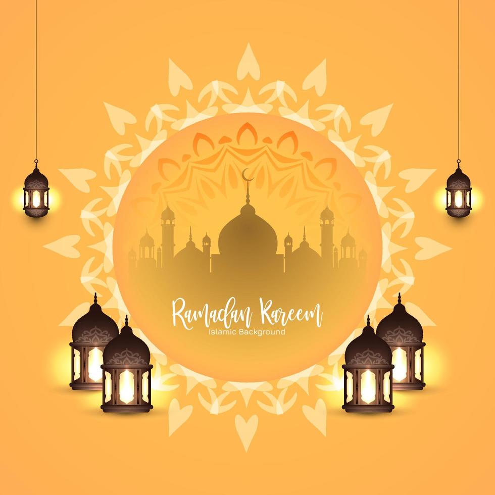 Religious Ramadan Kareem Islamic festival artistic background vector