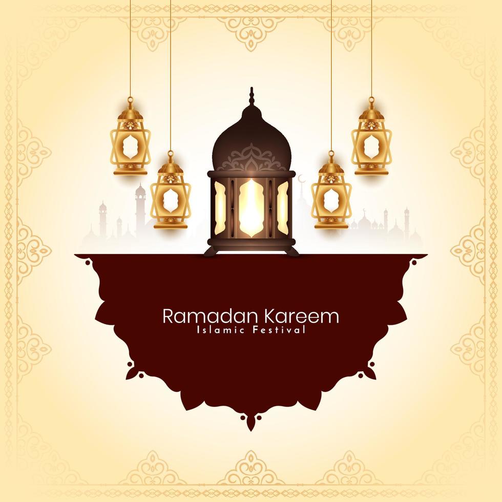 Beautiful Ramadan Kareem Islamic traditional festival background vector