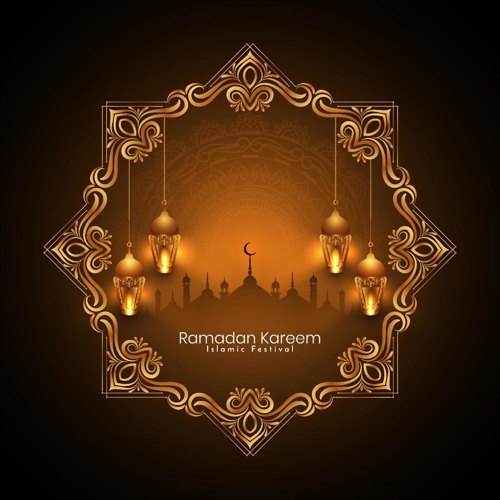 Ramadan Kareem cultural Islamic festival greeting background vector
