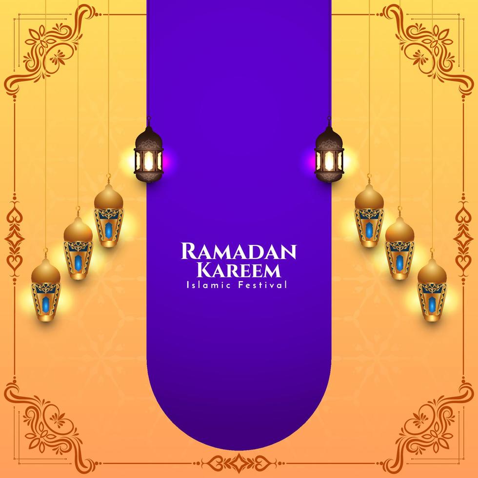 Beautiful Ramadan Kareem Islamic traditional festival background vector