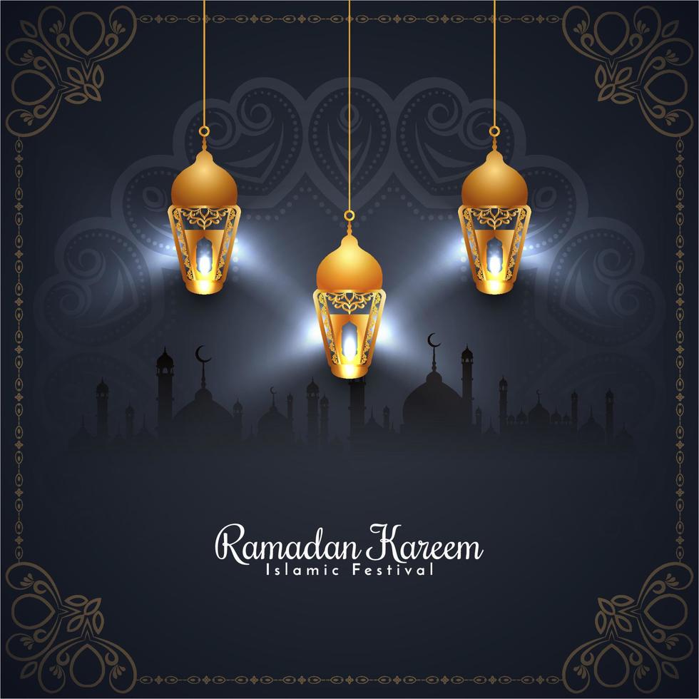 Ramadan Kareem cultural Islamic festival greeting background vector