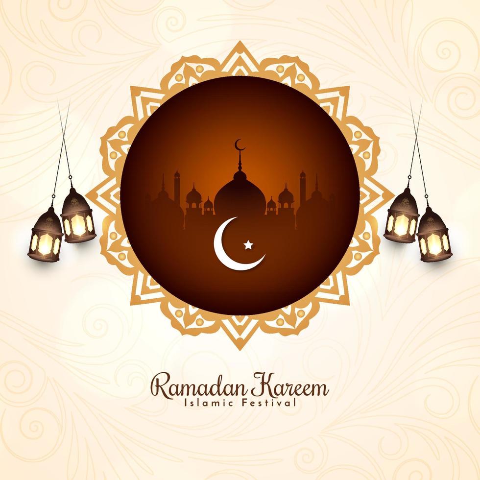 Ramadan Kareem Islamic festival celebration decorative background vector