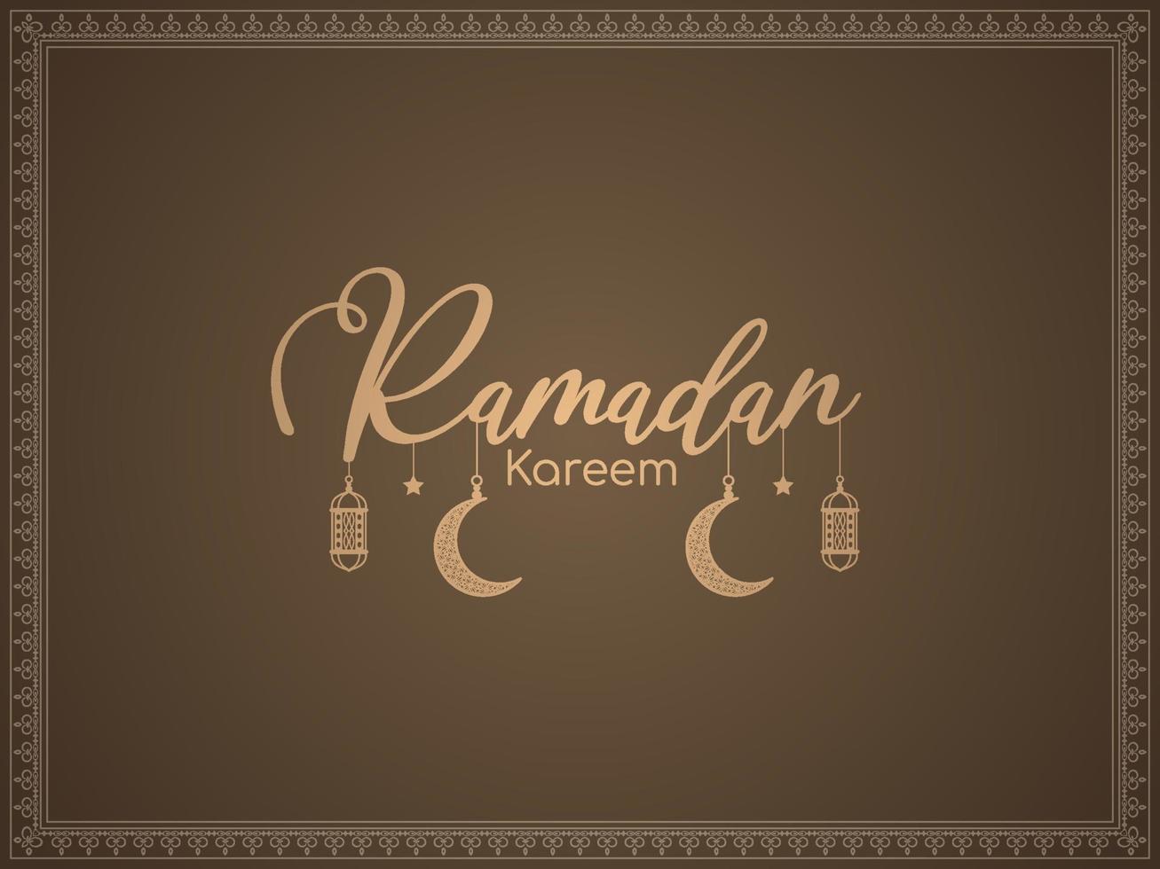 Ramadan Kareem Islamic festival beautiful text design card vector