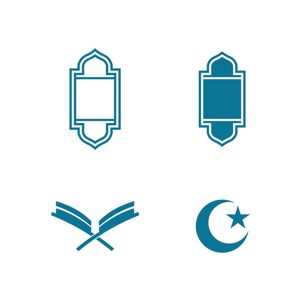 islamic icon and ramadhan logo design vector graphic sign