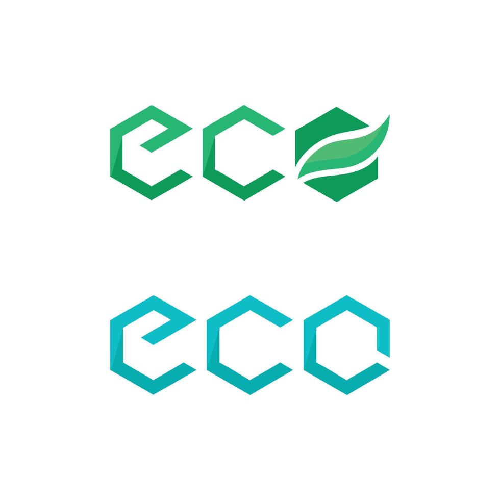 Eco Energy Vector Logo with leaf symbol. Green color with flash or thunder graphic. Nature and electricity renewable. This logo is suitable for technology, recycle, organic.