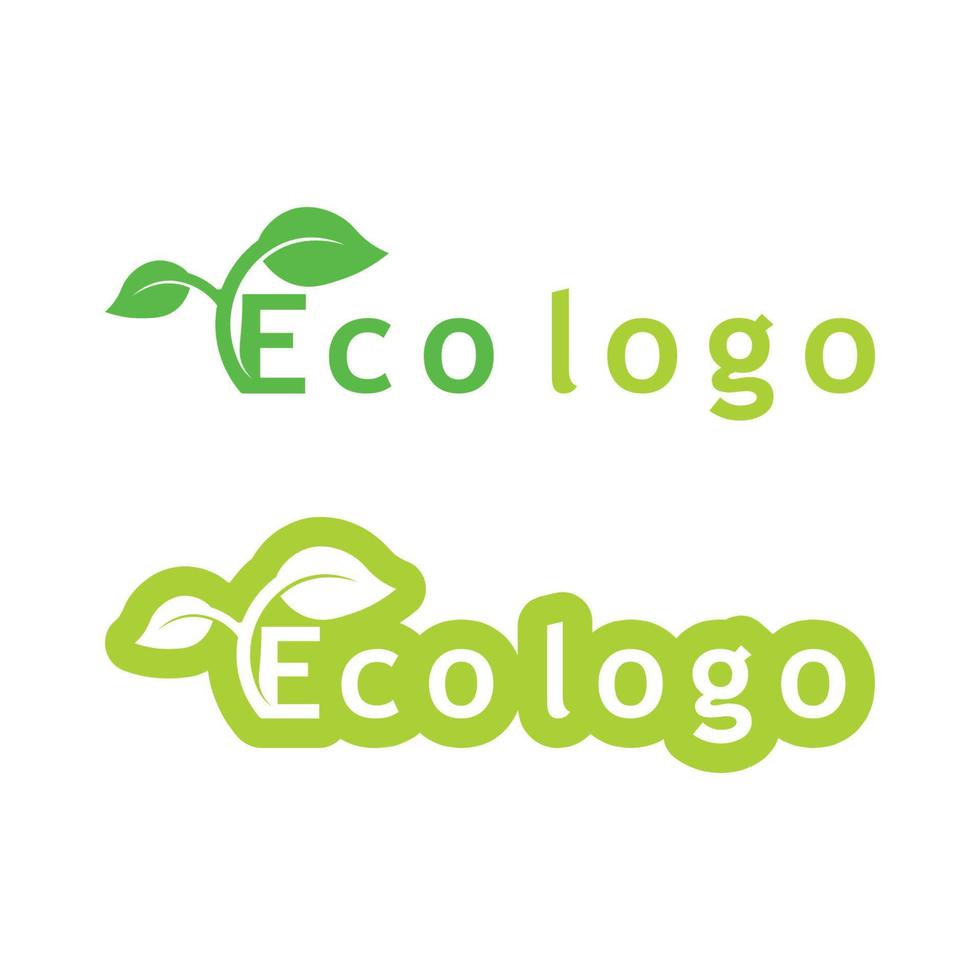 Logos of green Tree leaf ecology vector