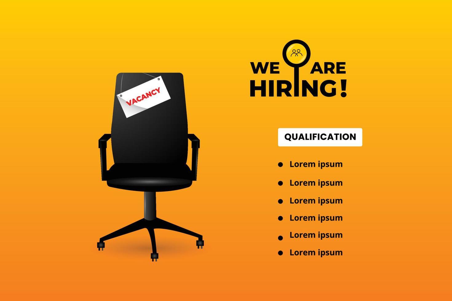 We are hiring announcement banner design vector