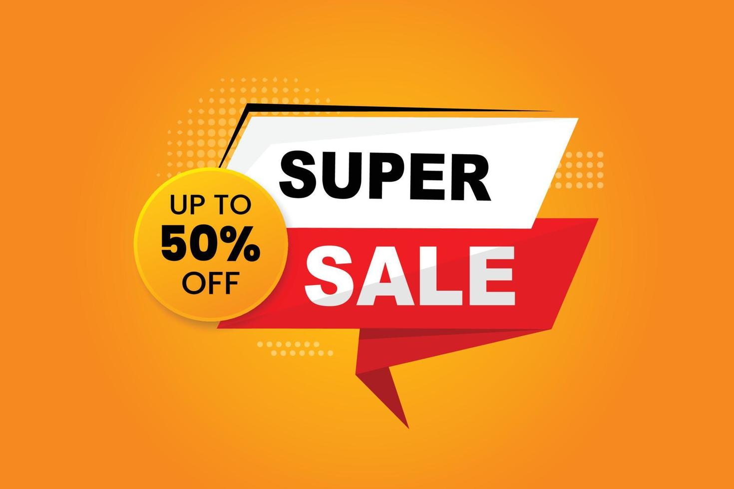 Super sale promotion banner design with yellow background. vector