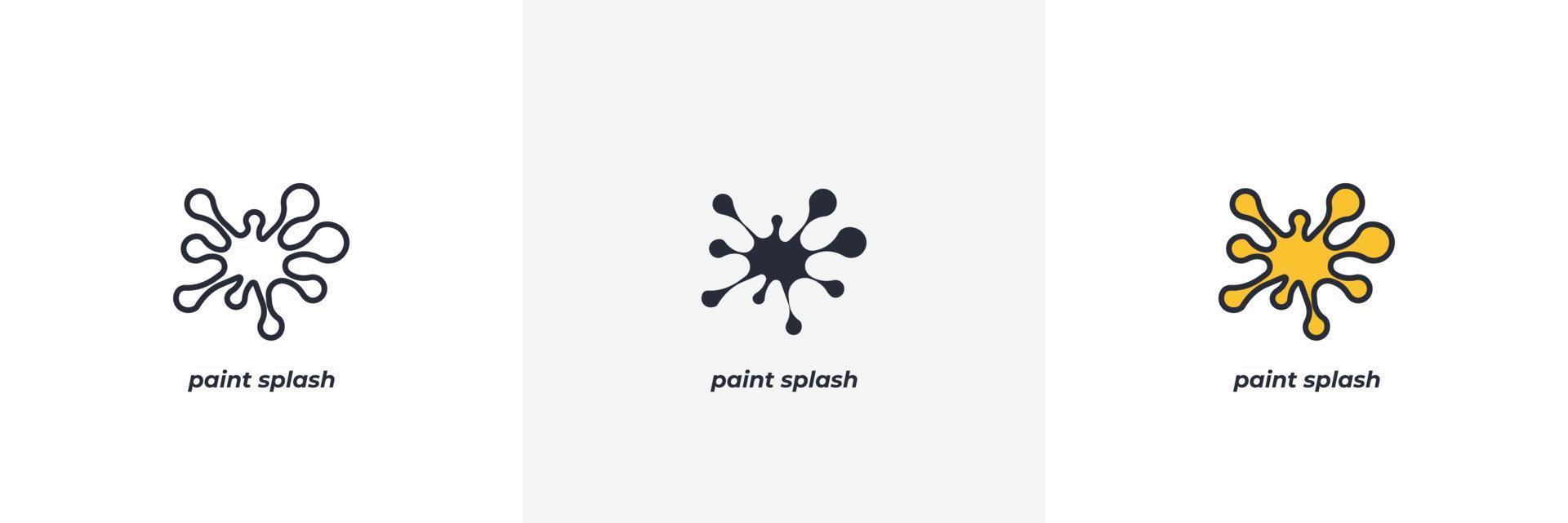 paint splash icon. Line, solid and filled outline colorful version, outline and filled vector sign. Idea Symbol, logo illustration. Vector graphics