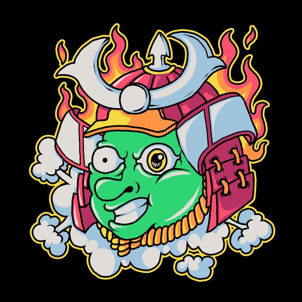 samurai niño vector ilustración