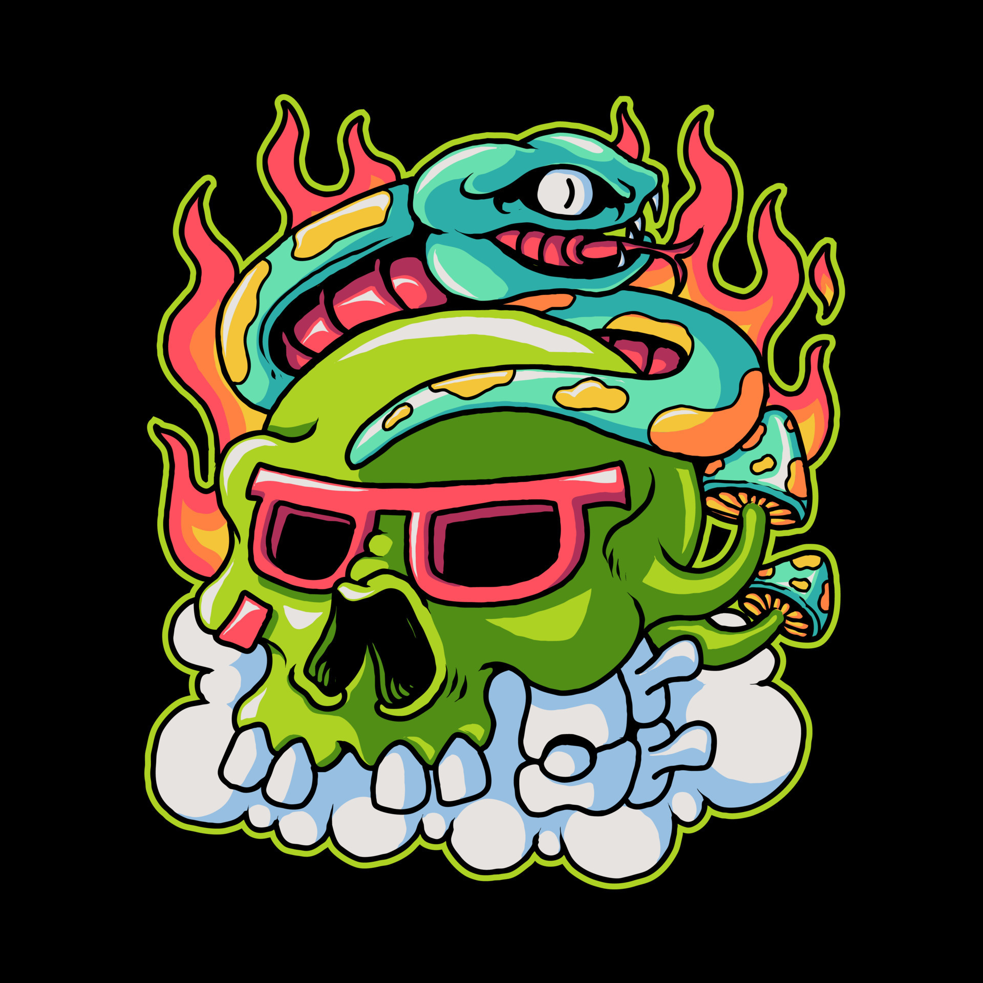 green skull vector illustration 21692226 Vector Art at Vecteezy