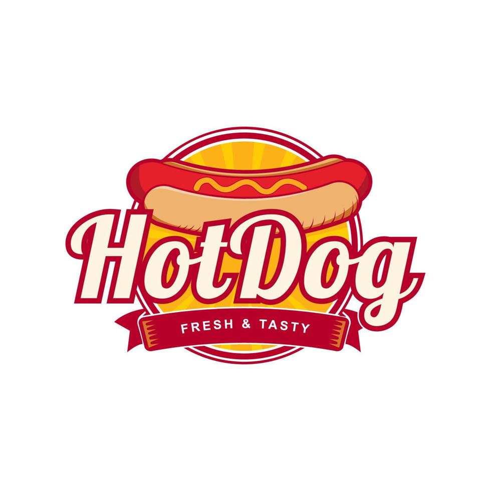 caliente perro comida logo diseño para tu negocio vector ilustración