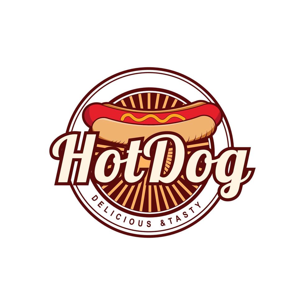 Hot dog food logo design for your business vector illustration