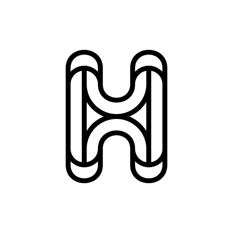 Letter h monogram business line simple logo vector