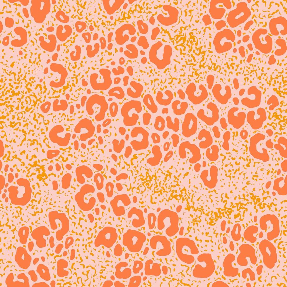 Animal mix seamless pattern. Leopard combined texture in beige and pink colors vector