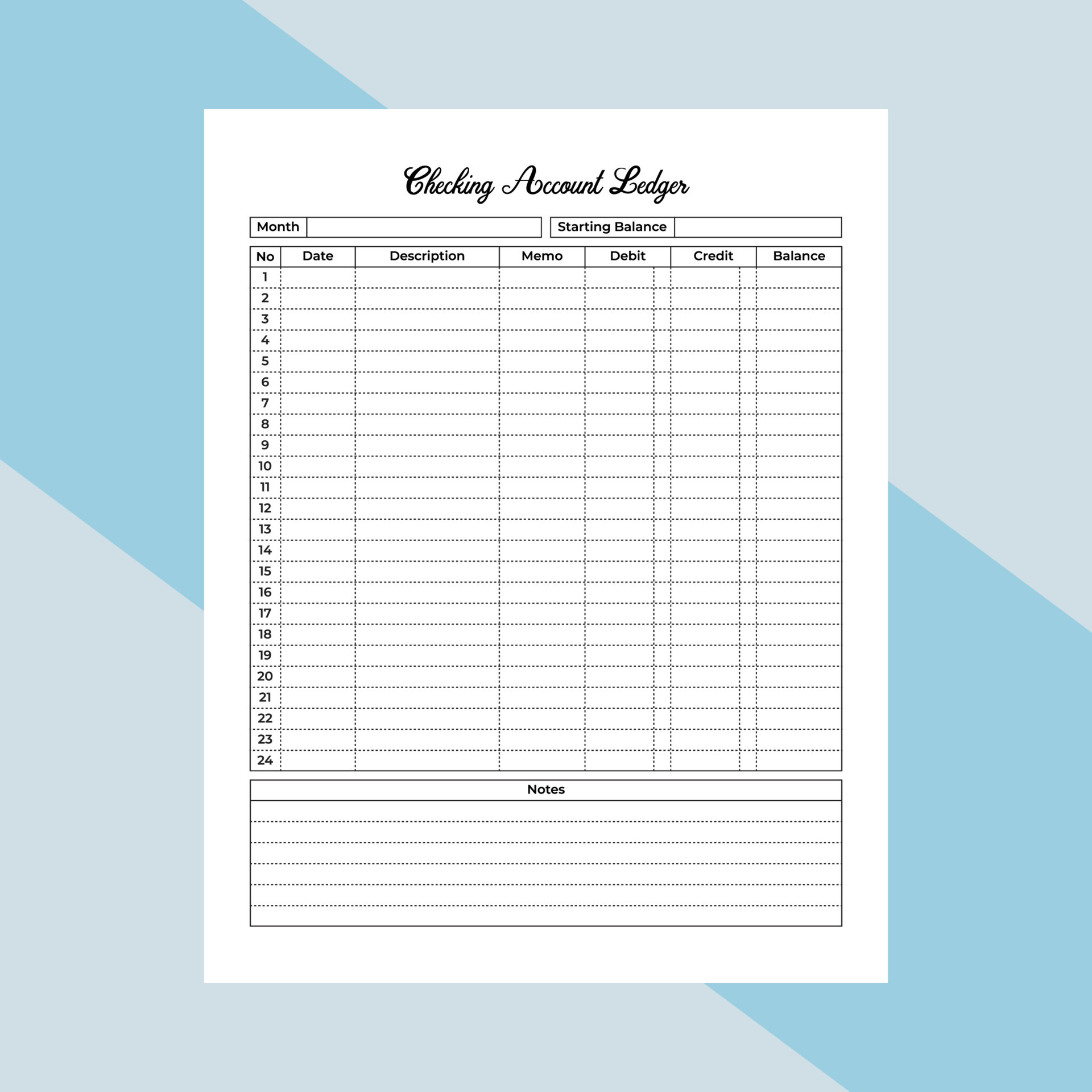 Journal interior of a checking account ledger template Daily bank Journal interior of a checking account ledger template Daily bank