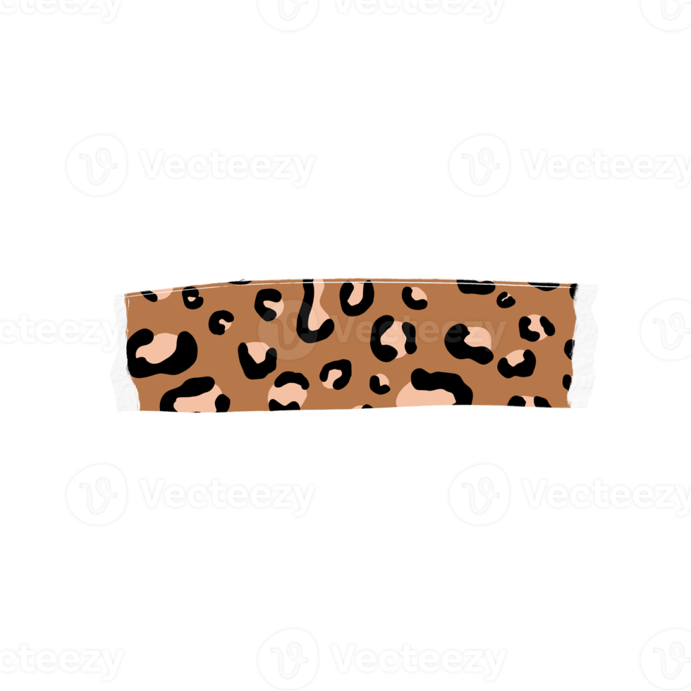 Brown Leopard Print Ripped Tape png