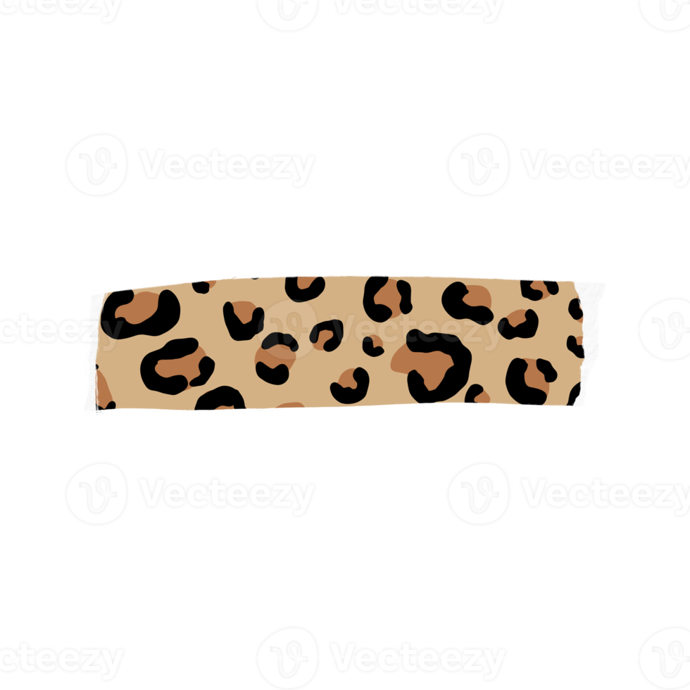 leopardo impresión rasgado cinta png