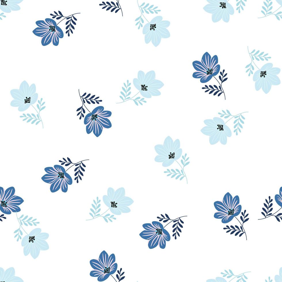 Flower stylized seamless pattern. Cute botanical illustration. Abstract floral background. vector