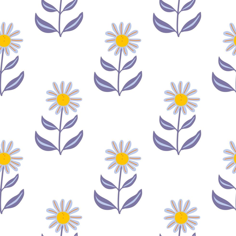 Simple flower seamless pattern. Elegant botanical background. Abstract floral wallpaper. vector
