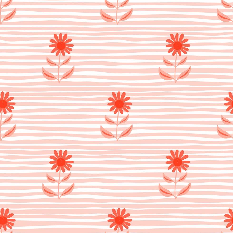 Simple flower seamless pattern. Elegant botanical background. Abstract floral wallpaper. vector