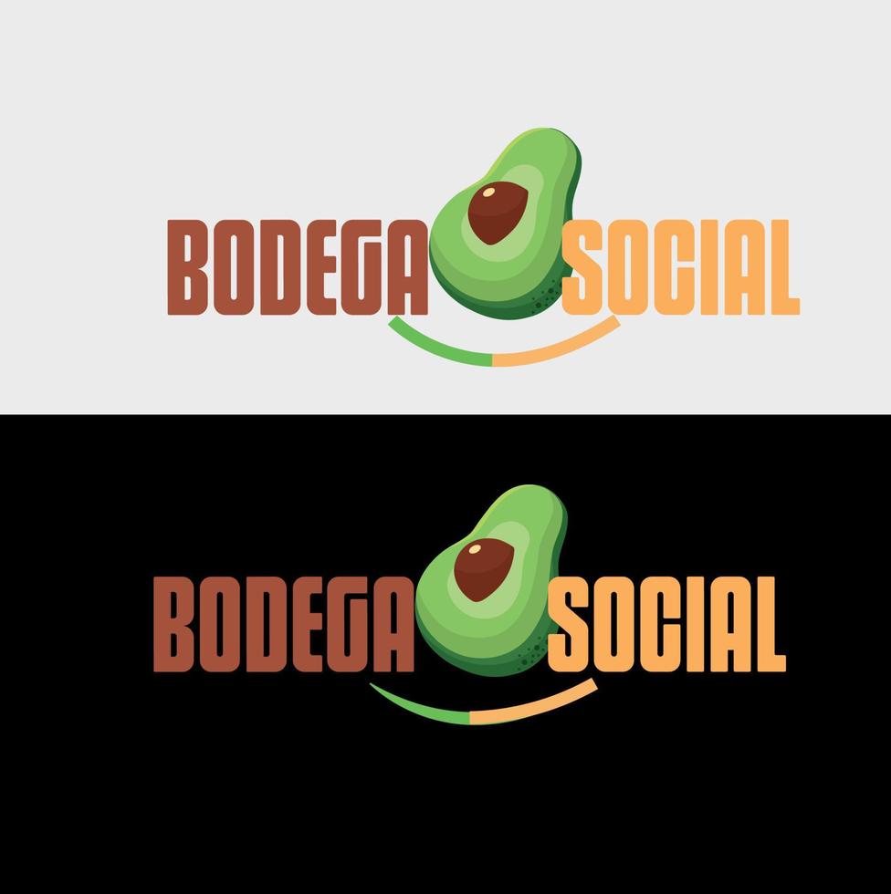 A logo for bodega social and restaurant. vector