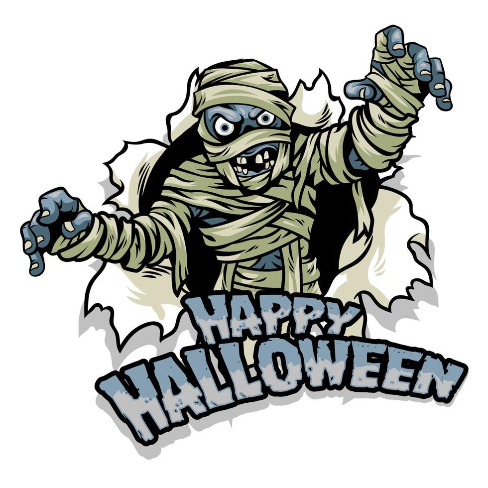 halloween design mummy character vector