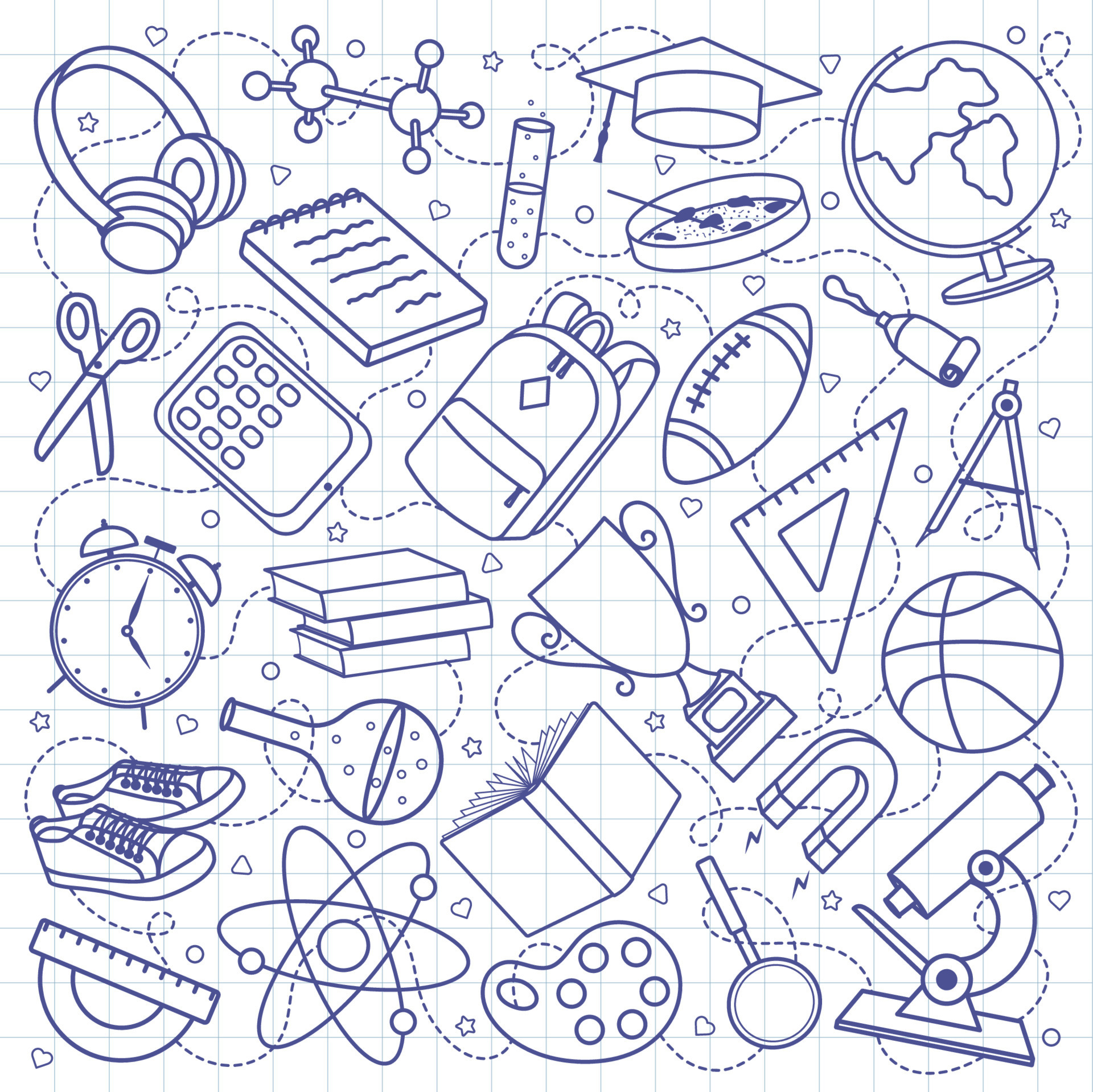 Hand Draw Sketch School Stuff Stock Illustrations – 84 Hand Draw