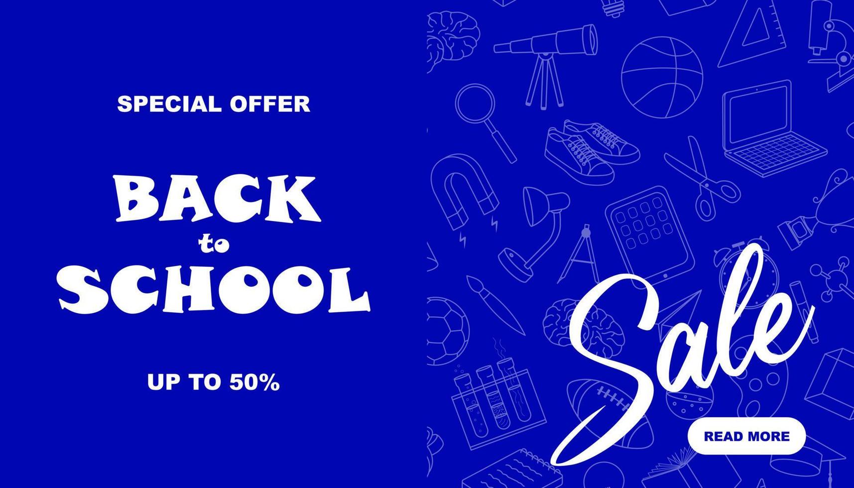 Colorful sale banner Back to school. Vector illustration in doodle style.