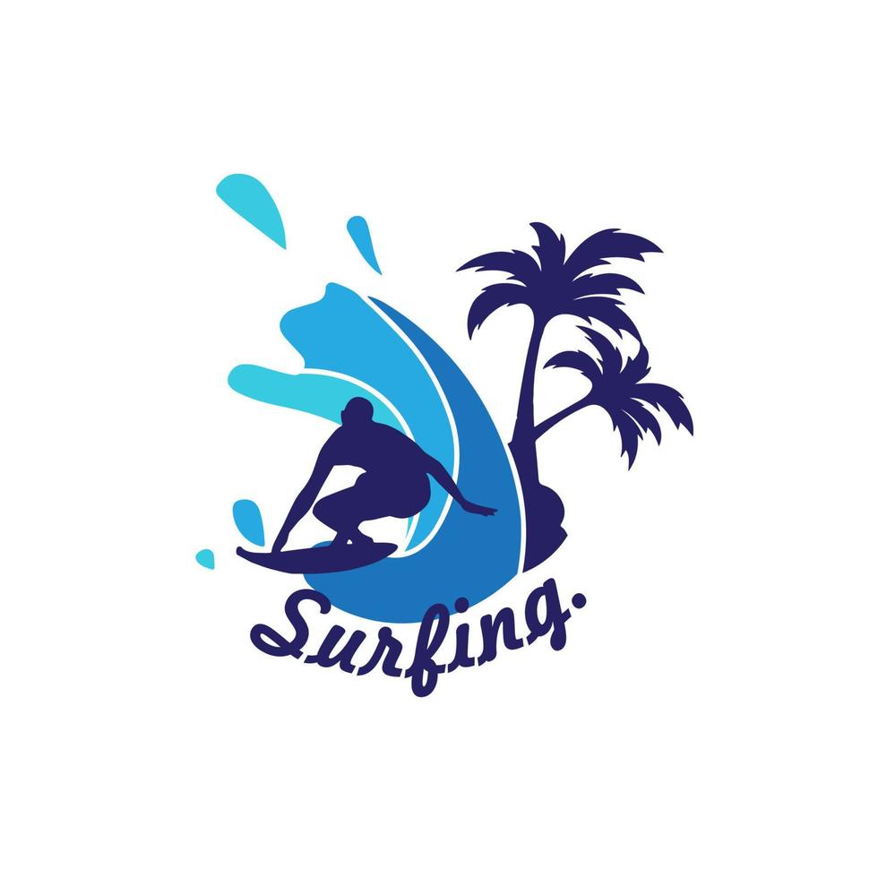 logo surf vector modelo ilustración