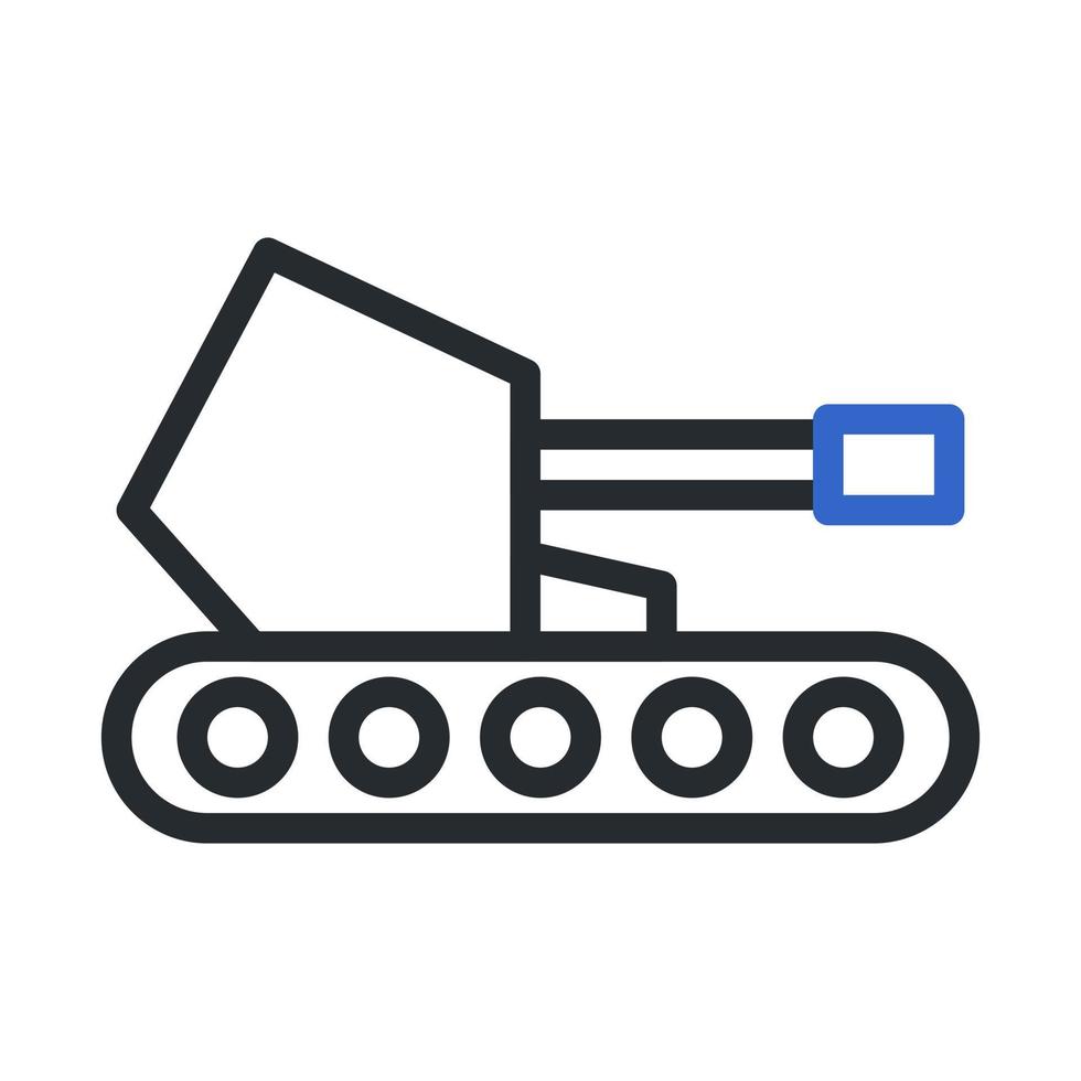 tanque icono duocolor estilo gris azul color militar ilustración vector Ejército elemento y símbolo Perfecto.