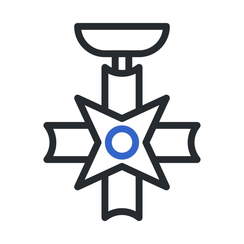 medal icon duocolor style grey blue colour military illustration vector army element and symbol perfect.