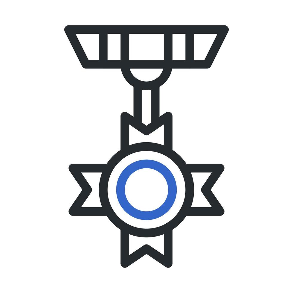 medalla icono duocolor estilo gris azul color militar ilustración vector Ejército elemento y símbolo Perfecto.