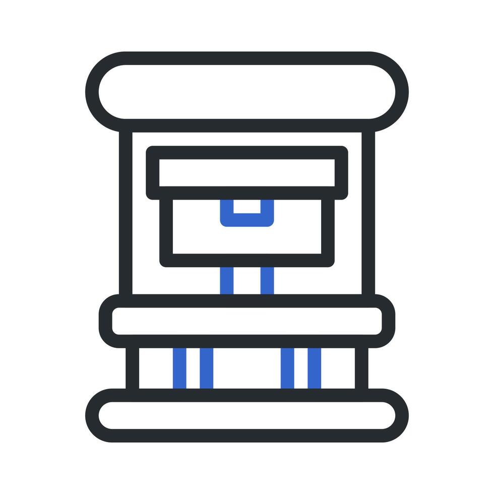 backpack icon duocolor style grey blue colour military illustration vector army element and symbol perfect.