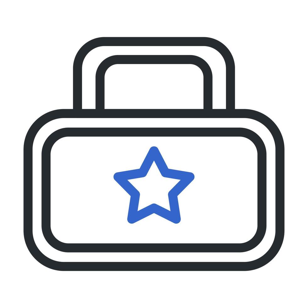 backpack icon duocolor style grey blue colour military illustration vector army element and symbol perfect.