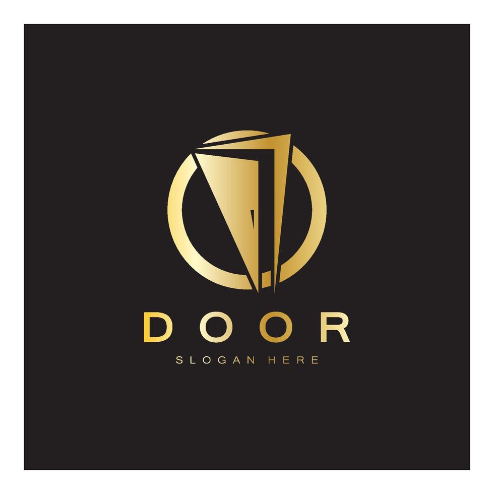 simple open door abstract logo, with geometric shapes,For building construction,contractors, business property and construction companies,vector. vector