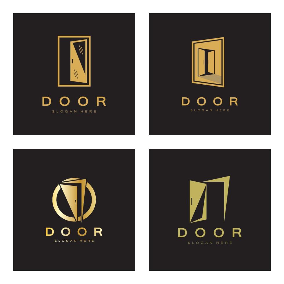 simple open door abstract logo, with geometric shapes,For building construction,contractors, business property and construction companies,vector. vector