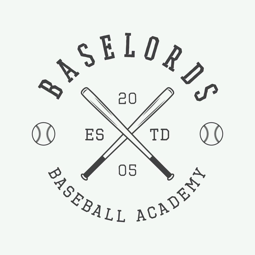 logo de béisbol vintage, emblema, placa y elementos de diseño. vector