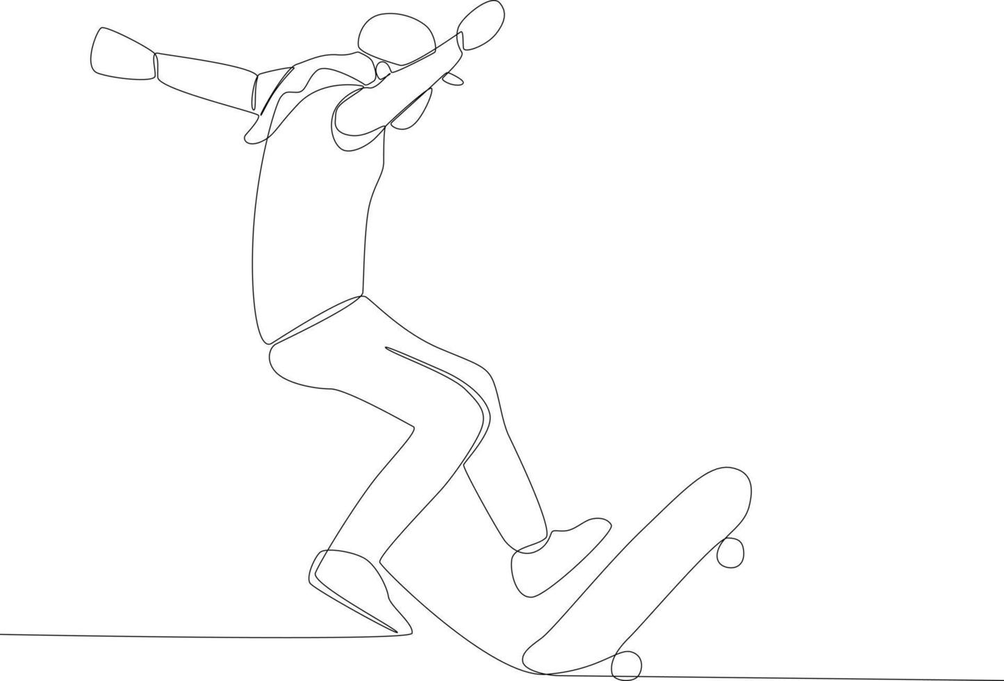 un hombre saltando en un patineta vector