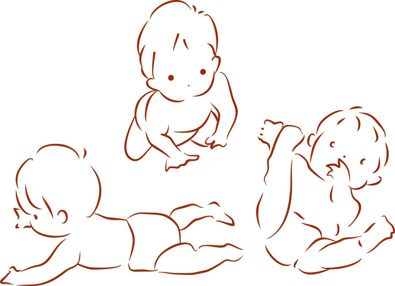 Cute Baby Vector Flat Illustration Design
